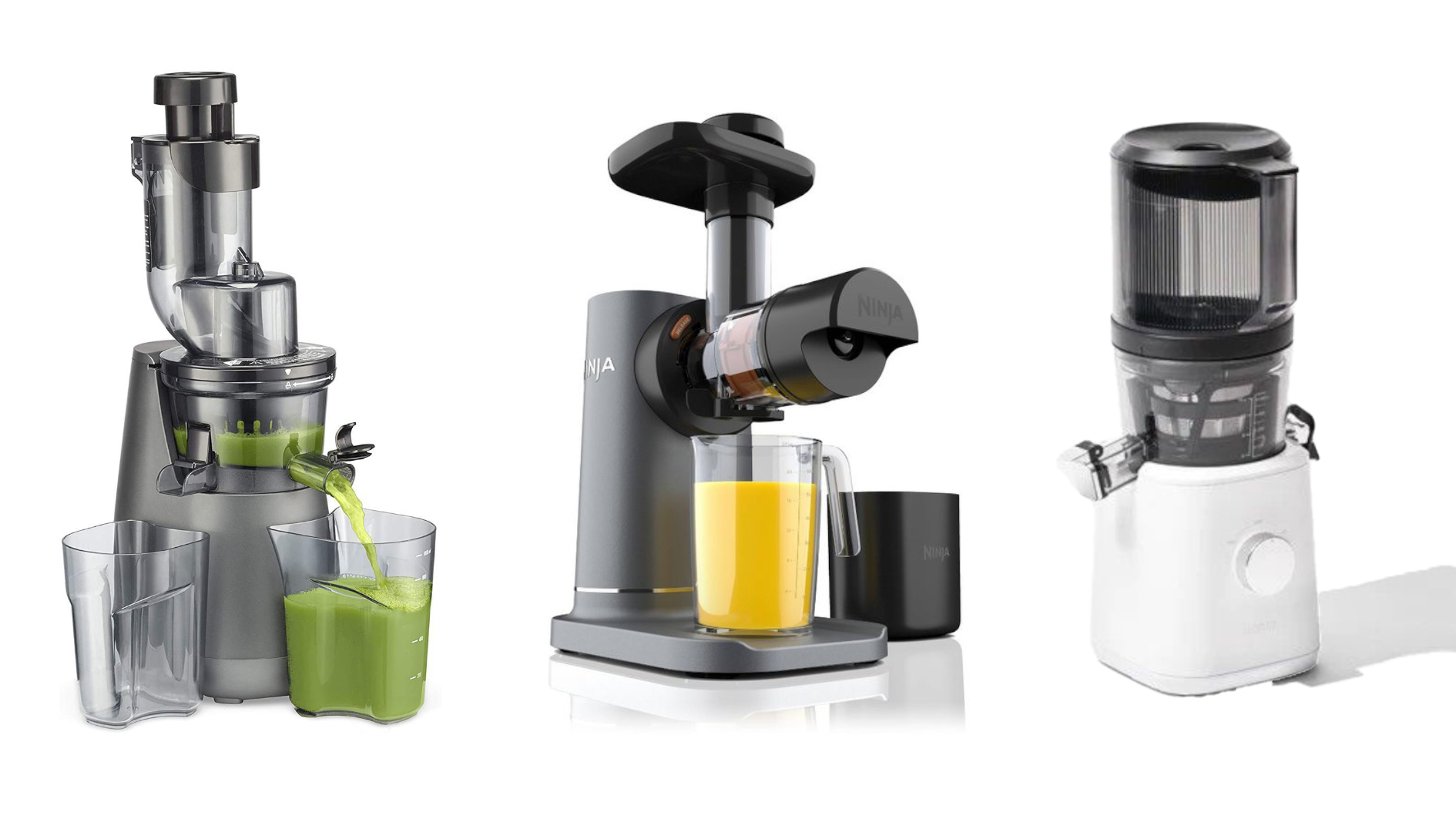 Cuisinart CSJ-300 Easy Clean Slow Juicer and NINJIA Powerful Slow Juicer.