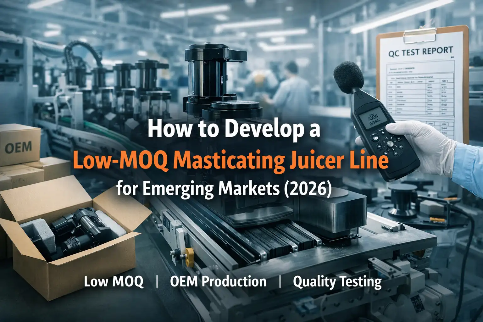 Low MOQ masticating juicer OEM design with modular components for emerging markets.