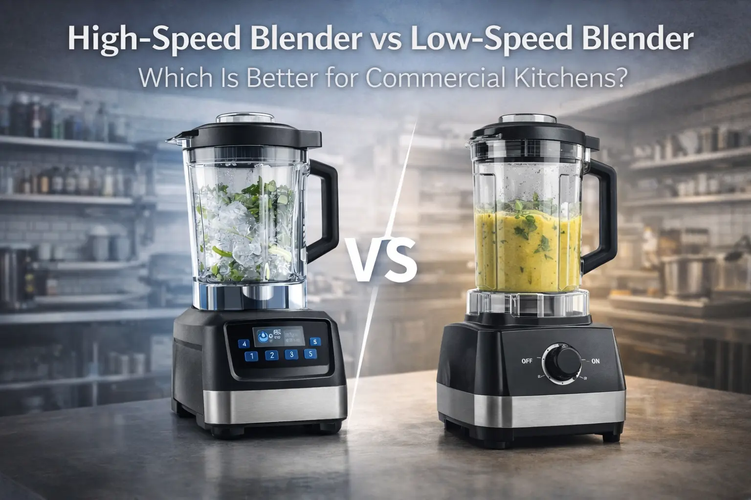 High-speed blender vs low-speed blender comparison for commercial kitchens and foodservice operations.